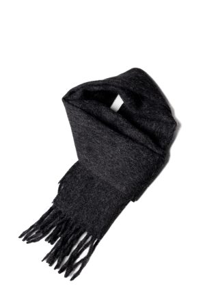 Dark Grey Alpaca Wool Scarf - Classic Winter Accessory for Style and Warmth