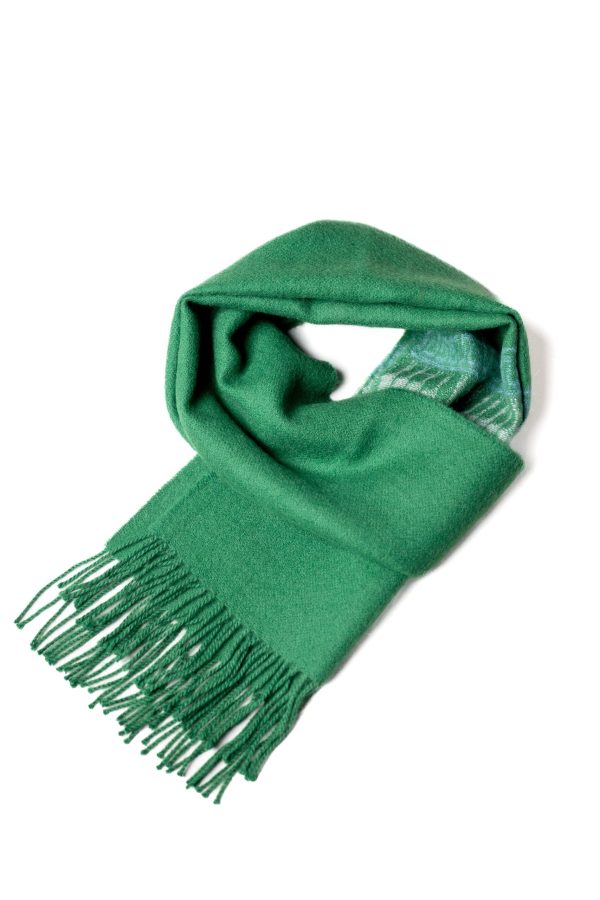 Baby Alpaca Scarf: Forest Whisper - Luxuriously Soft Scarf in Earthy Green, Brown, and Beige Tones.