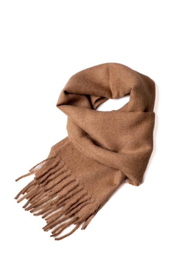 Baby Alpaca Scarf: Soft Caramel - Luxuriously Soft Scarf in Warm Caramel Tones.