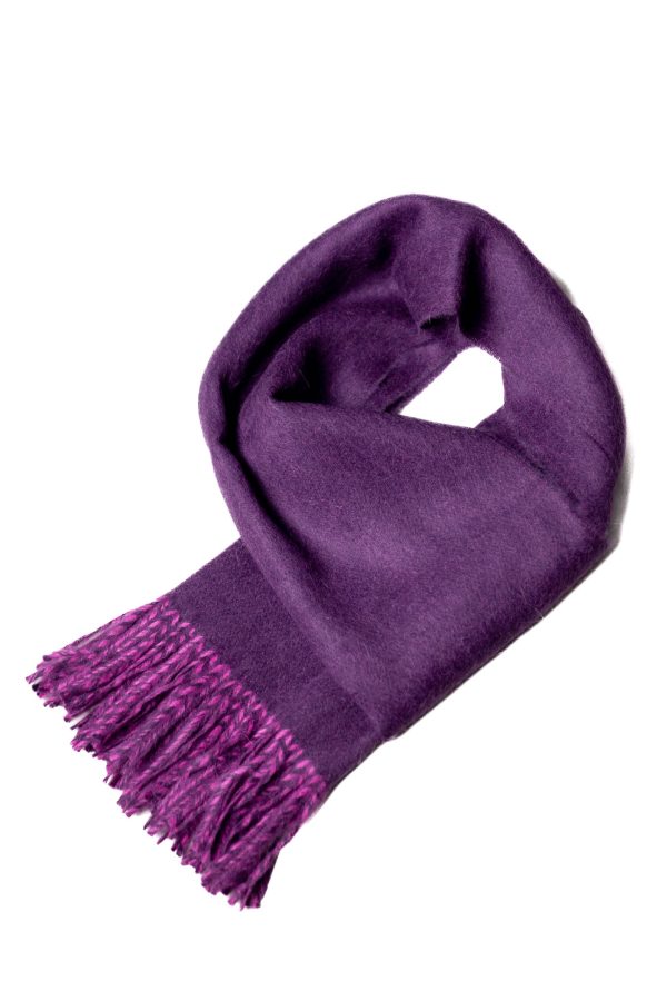 Baby Alpaca Scarf: Purple - Luxuriously Soft Scarf in Rich Purple Hue.