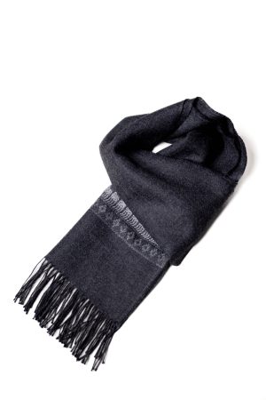 Baby Alpaca Scarf: Greypaca - Luxuriously Soft Scarf in Dark Grey and White Alpaca Blend.