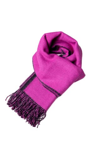 Baby Alpaca Scarf: Misty Lavender Fusion - Luxuriously Soft Scarf in Dark Grey and Light Violet.