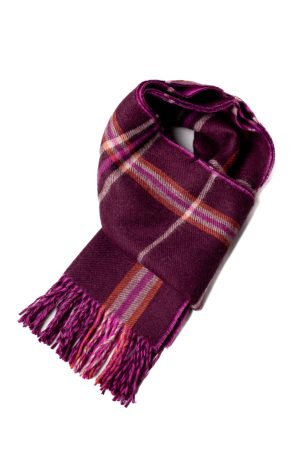 Baby Alpaca Scarf: Purple Sunset - Luxuriously Soft Alpaca Wool Scarf with Sunset Stripes.