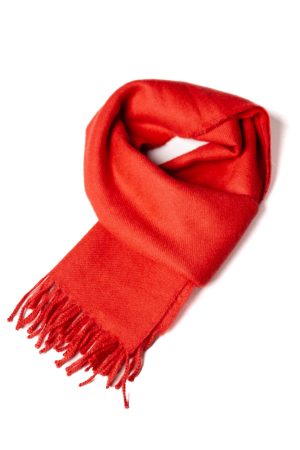 Baby Alpaca Scarf: Scarlet - Luxuriously Soft Alpaca Wool Scarf in Vibrant Red.