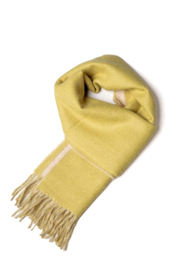 Baby Alpaca Scarf: Sunshine - Reversible Yellow and Whiteish Scarf.