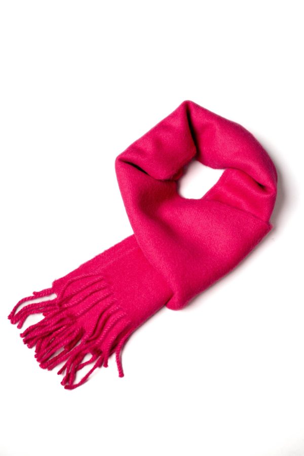 Baby Alpaca Scarf: Raspberry Pink - A Luxurious Raspberry Pink Scarf.